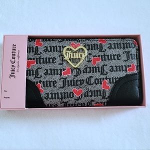 Juicy🍊 Couture Black🖤/Beige Large Zip Around Wallet - NIB